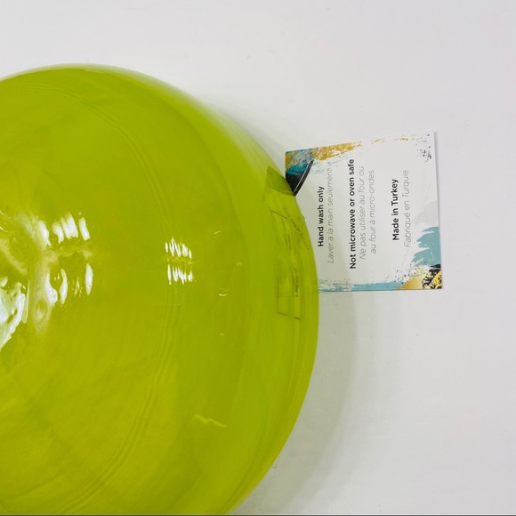 Ardacam Yellow white swirl glass serving bowl - Picture 7 of 7